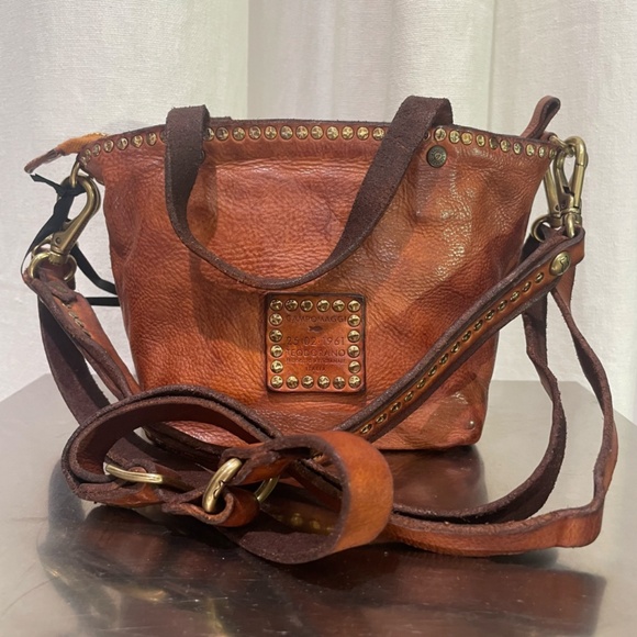 Campomaggi Riveted Handbag in Cognac - Picture 2 of 3